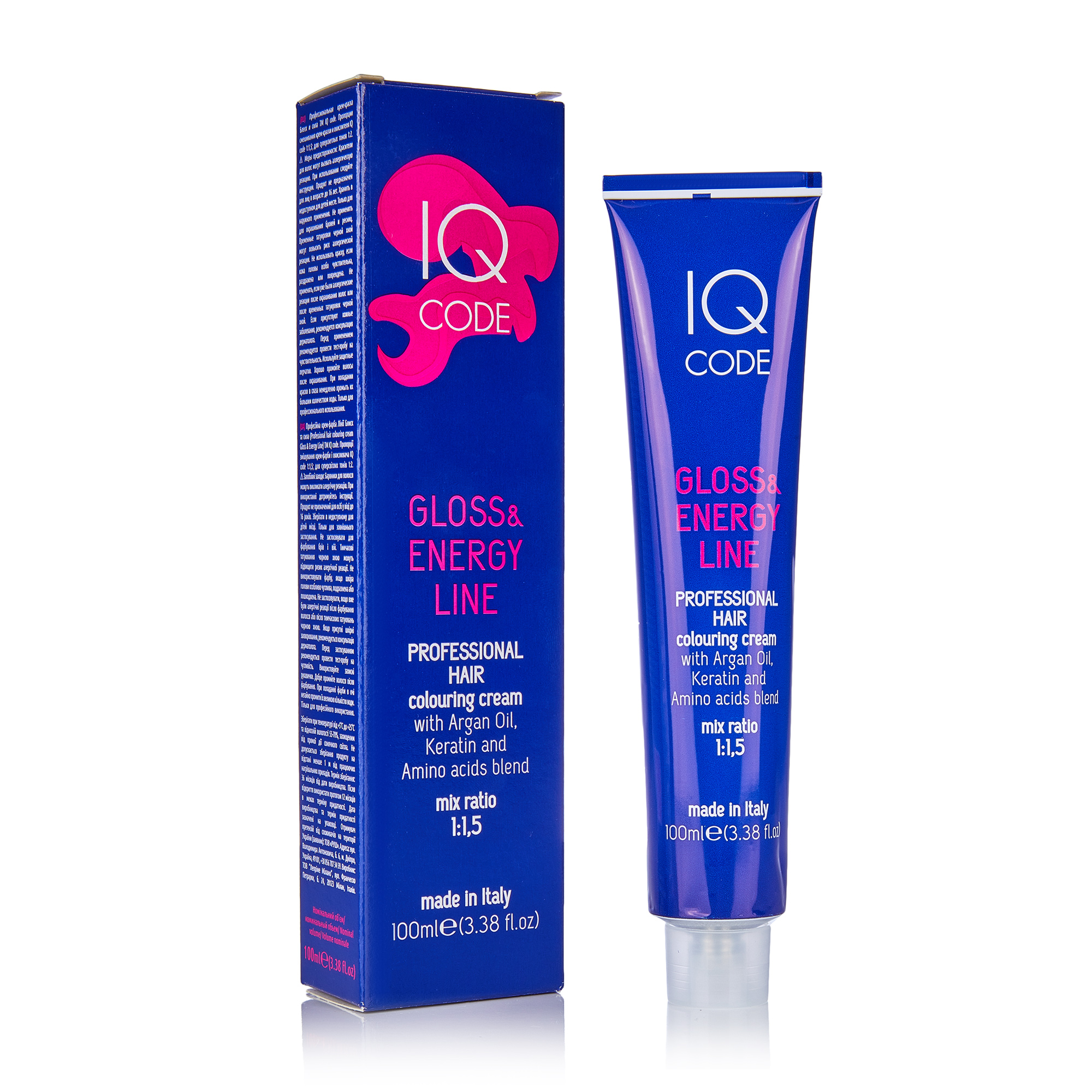 Професійна фарба для волосся IQ Code Gloss &amp; Energy Line, 11/0 Суперсвітлий платиновий дуже світлий натуральний, 100 мл
